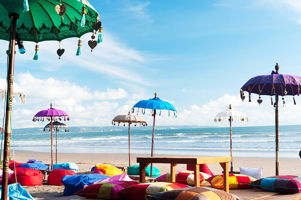 Kuta, Bali, Indonesia Colorful Beach Umbrellas