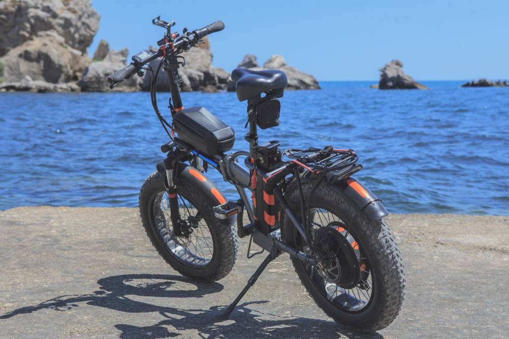 Electric bike by the water