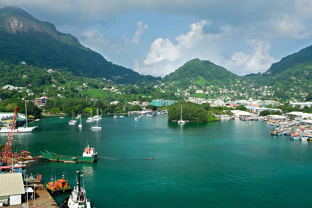 Inner harbor at Port Victoria, Seychelles