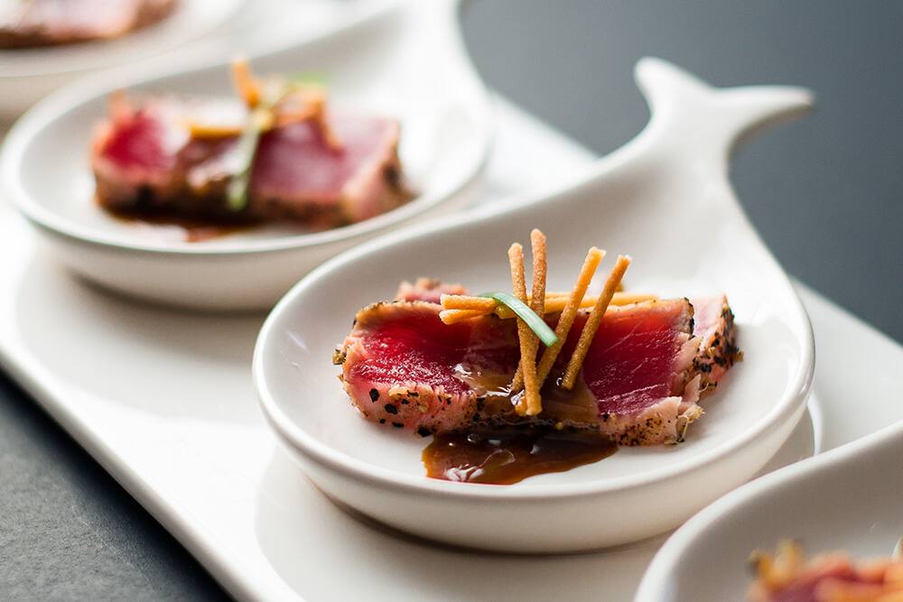 Tuna tartar, a Japanese appetizer commonly served