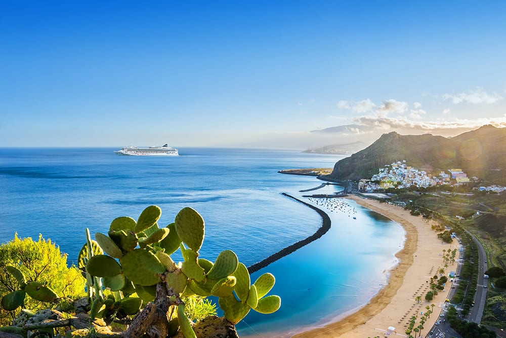 View of beach of Las Teresitas, Santa Cruz de Tenerife, Tenerife, Canary Islands
