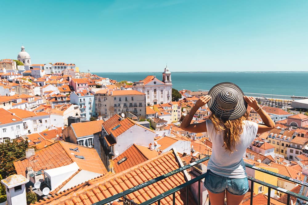 Tourist sight seeing in Lisbon, Portugal