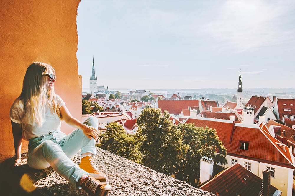 Tourist sightseeing Tallinn, Estonia