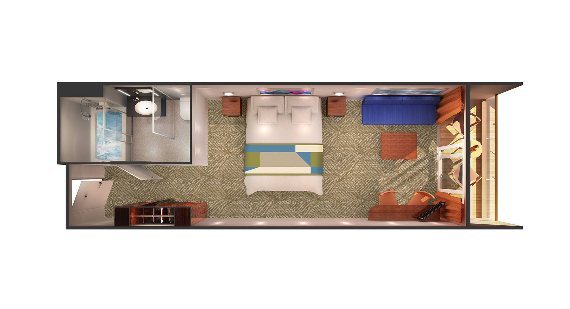 Sail Away Club Balcony Suite floor plan