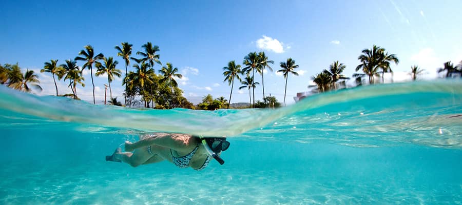 Snorkeler on the Big Island, Hawaii. Near Kona.