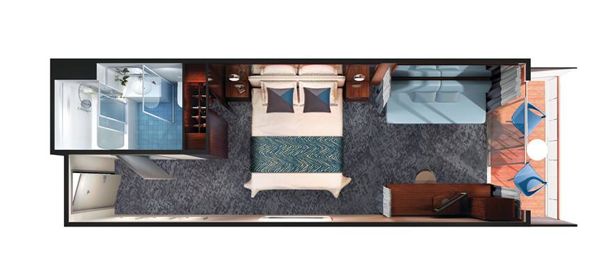 Sail Away Club Balcony Suite floor plan