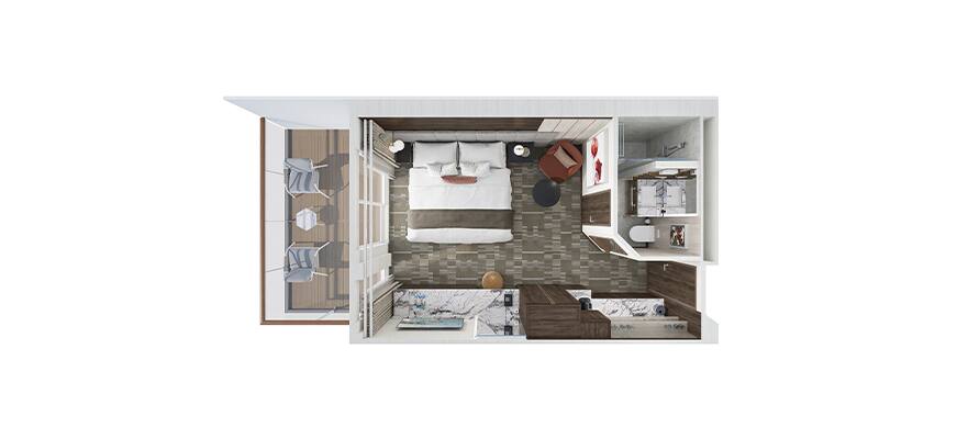 The Haven Aft-Facing Penthouse with Balcony floor plan