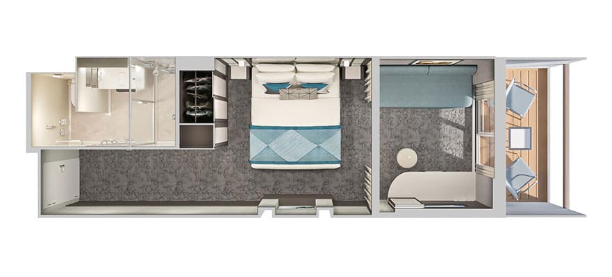 Aft-Facing Club Balcony Suite floor plan