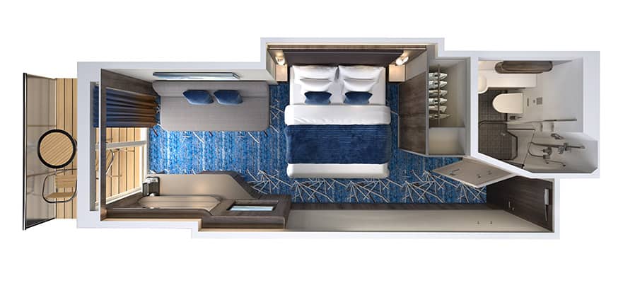 Aft-Facing Balcony floor plan