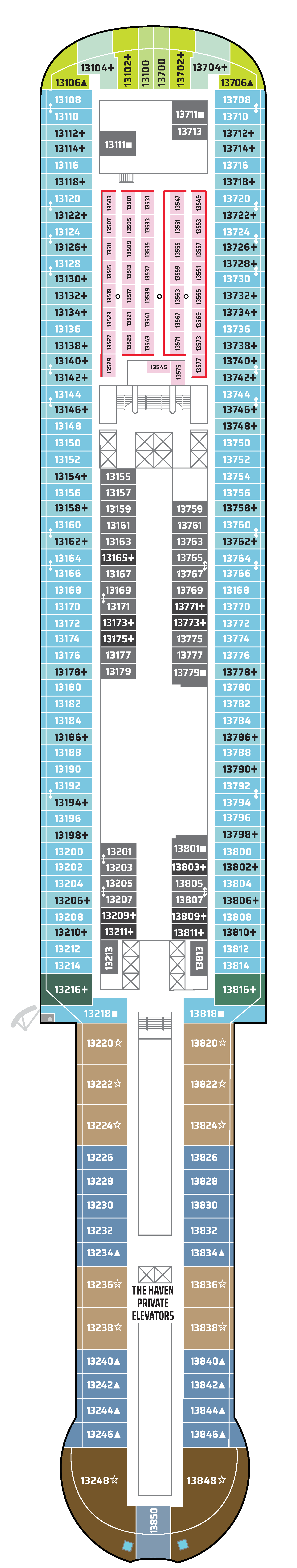 Deck 13 Deck Plan