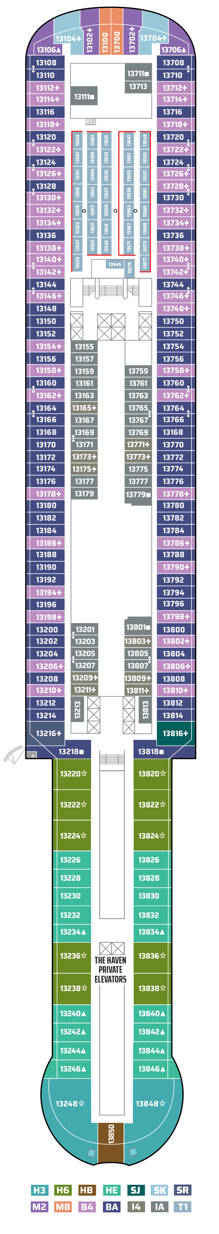 Deck 13 Deck Plan