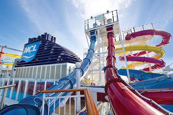 Stay active while cruising at Norwegian’s Aqua Park