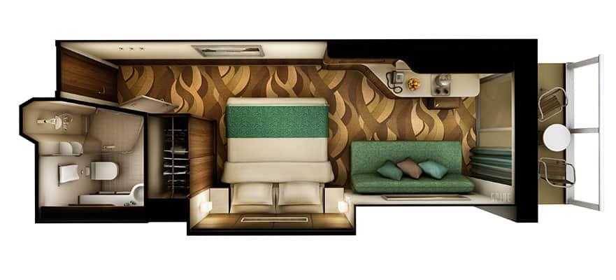 Aft-Facing Balcony floor plan