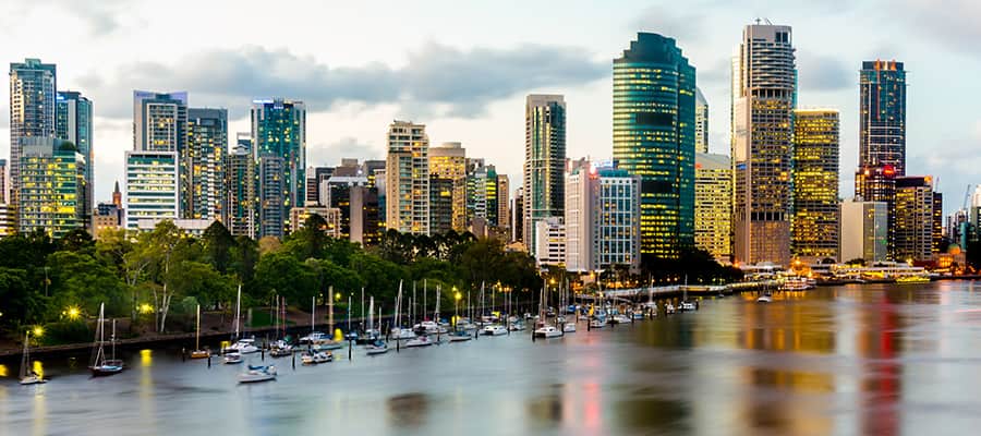 Cityscape from Kangaroo Point  on Brisbane Cruises
