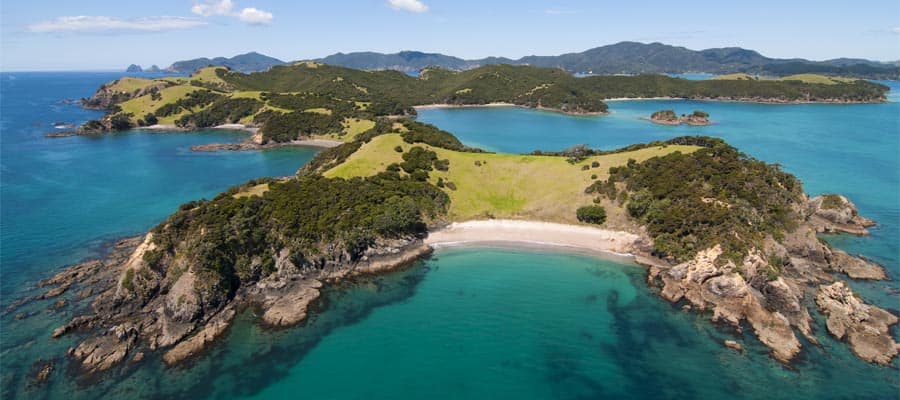 Aerial of Urapukapuka Island on Cruises to Bay of Islands