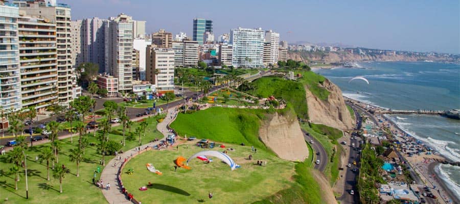 Aerial shot of Lima city