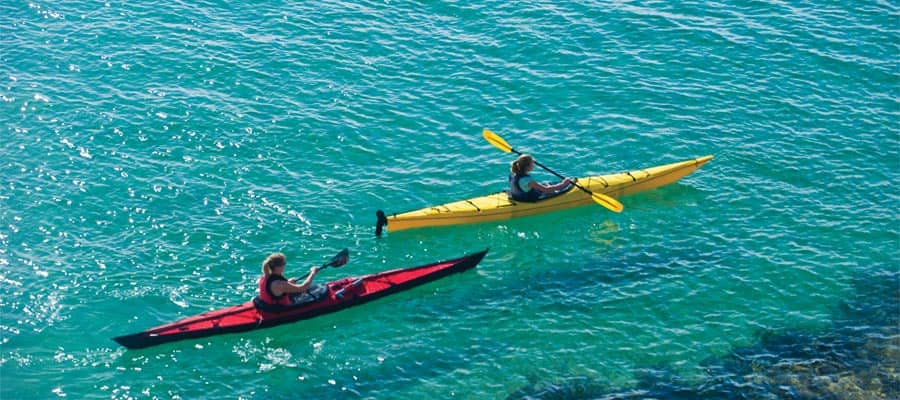 Kayak through crystal clear waters in Cabo San Lucas