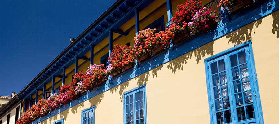 Bright buildings of Gijon