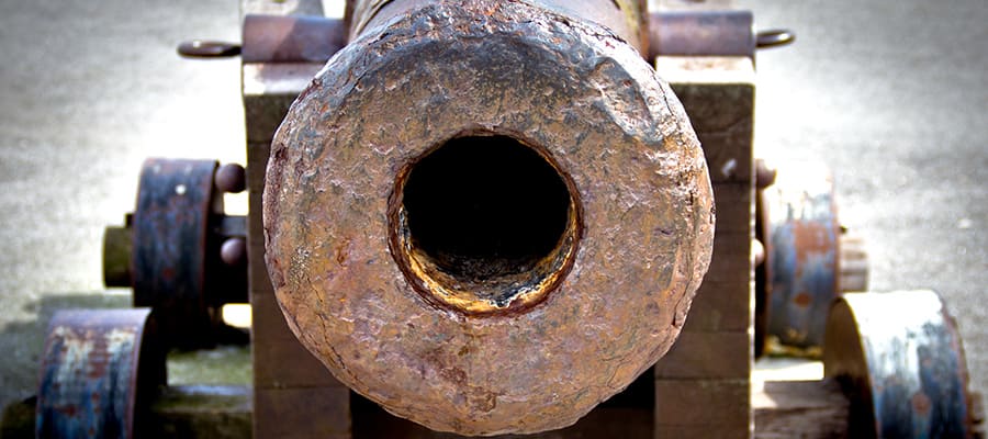 Ancient cannon on a Gijon Cruise