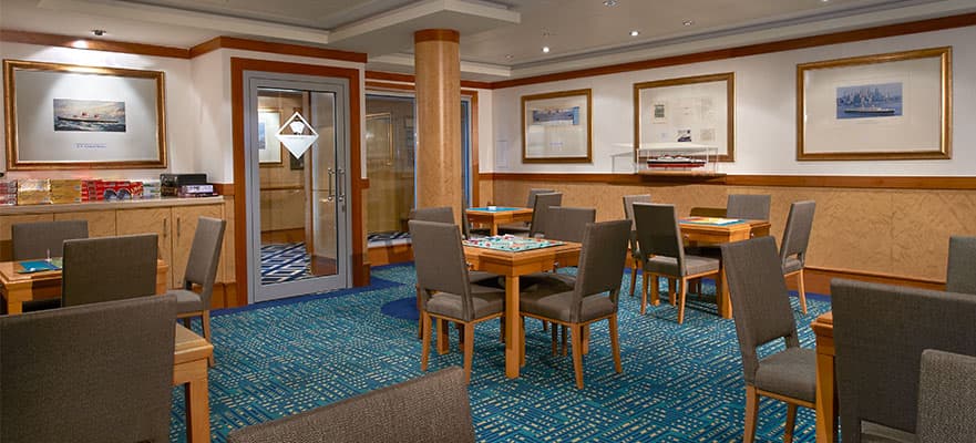 Norwegian Gem cruise ship Card Room for quite relaxation.