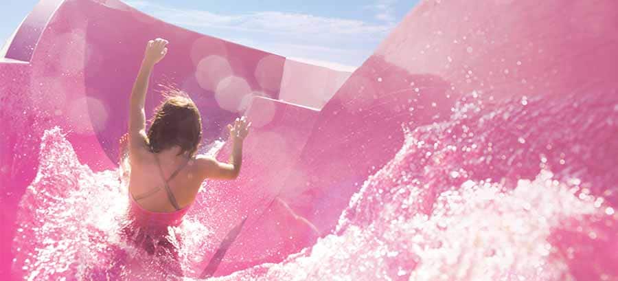 Splash down on our waterslides at sea