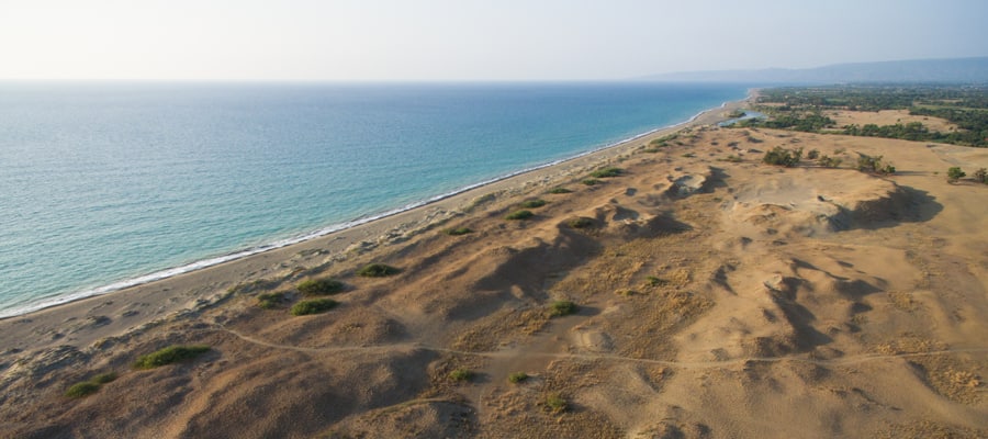 Dramatic sand dunes line the coast of Ilocos.