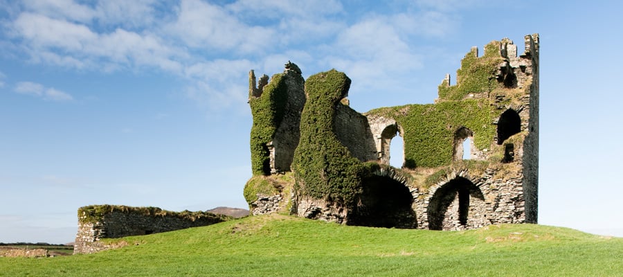 Get a look at the Ballycarberry Castle ruins dating back to 1398.