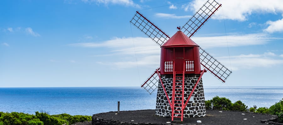 This traditional windmill overlooks a UNESCO world heritage landscape. 