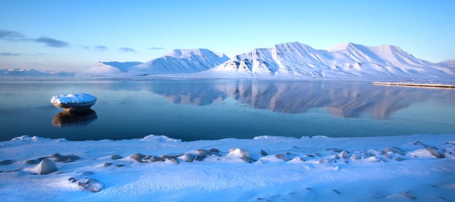 Find peace in the calm Arctic waters just off the shore