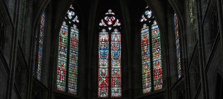 Beautiful stained glass windows in Bordeaux