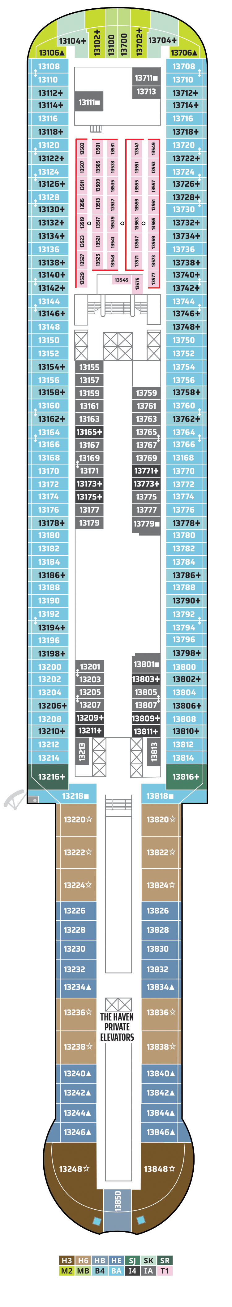 Deck 13 Deck Plan