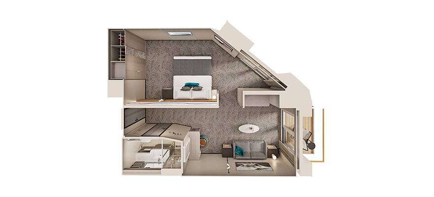 Family Suite with Master Bedroom & Balcony floor plan