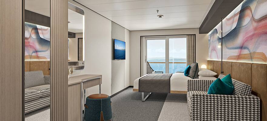 Forward-Facing Club Balcony Suite floor plan