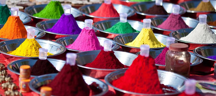 Hindu paints for festival celebration on a cruise to Mangalore