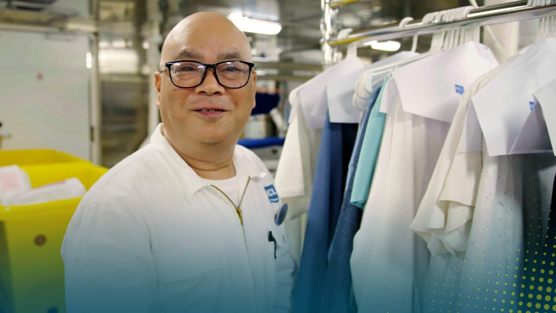 Norwegian Viva Laundry Master Edgardo featured in NCL's Meet The Crew series.