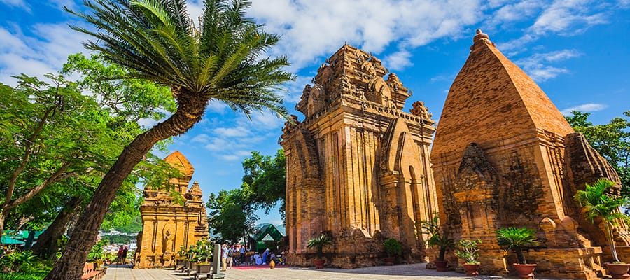 Brick cham towers on your Cruise to Nha Trang