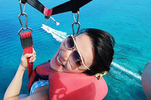 Parasailing in The Caribbean