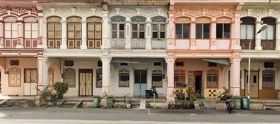 Heritage houses in George Town on your Cruise to Penang