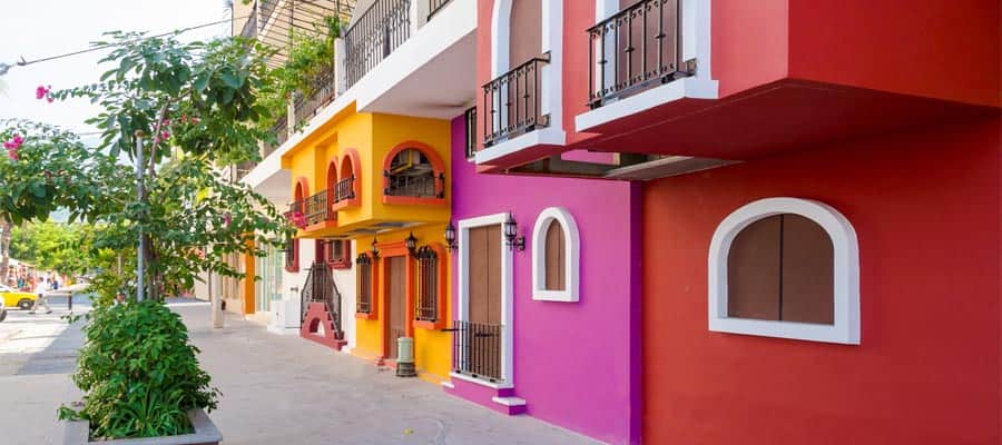 Colorful buildings on your Mexican Riviera cruise