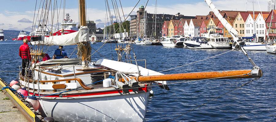 Harbor of Bergen on your Europe cruise