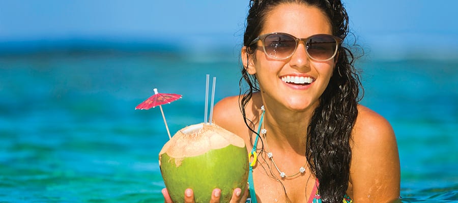 Fresh coconut water on your Bahamas cruise