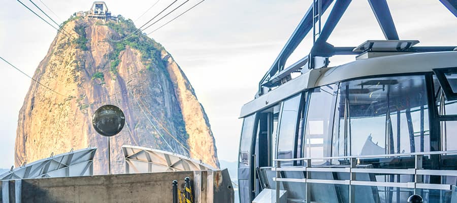 Take a cable car up to Sugarloaf on a Rio de Janeiro Cruises