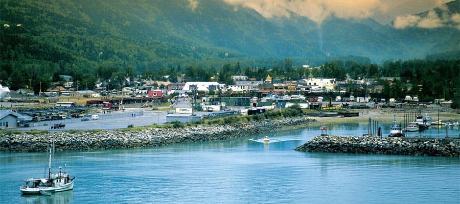 Skagway Harbor on an Alaskan cruise