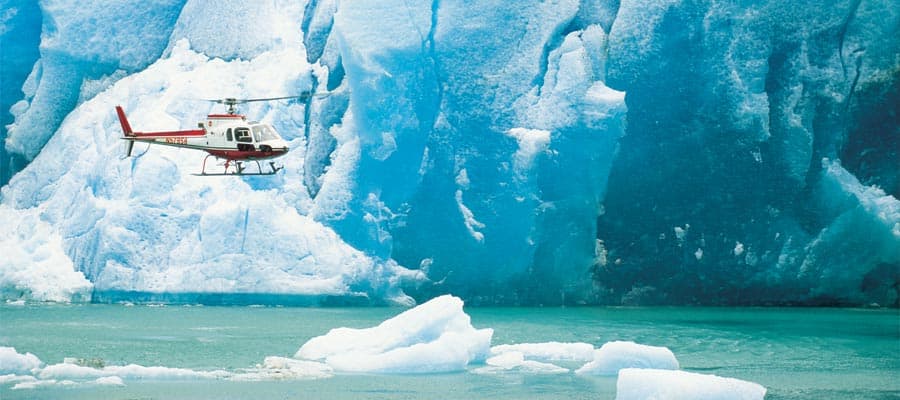 Fly to glaciers on an Alaskan Cruise