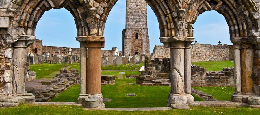 Ruin of St Andrews Cathedral on Europe cruises