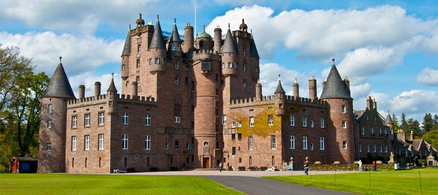 Glamis Castle in the highlands of Scotland