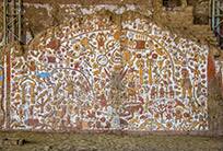 Ancient Mural at Huaca de la Luna archaeological site - Peru