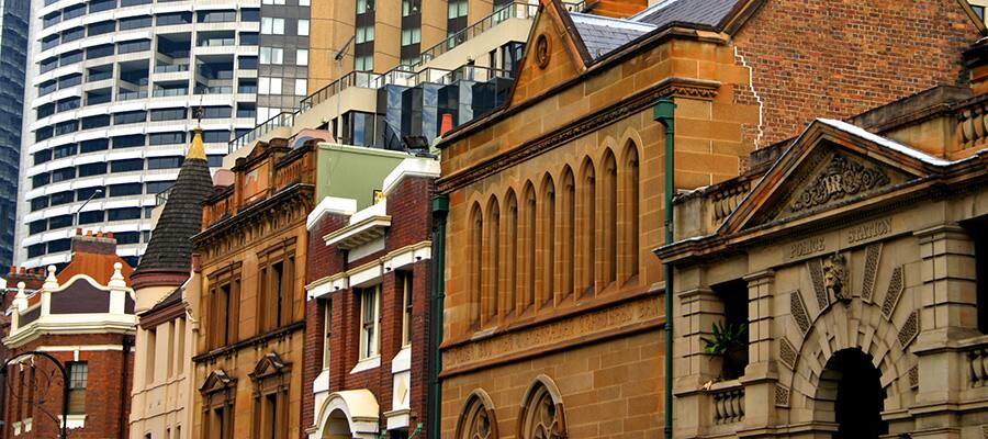 Historic building and architecture at The Rock on a Sydney Cruises