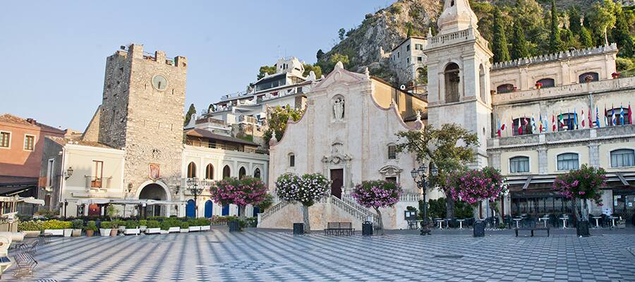 Taormina in morning on your Europe cruise