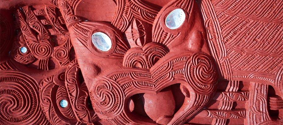 Maori carving on a Tauranga Cruise